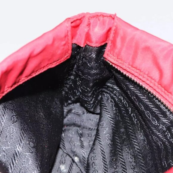 PRADA Pouch Nylon Red Silver Auth - Picture 13 of 16